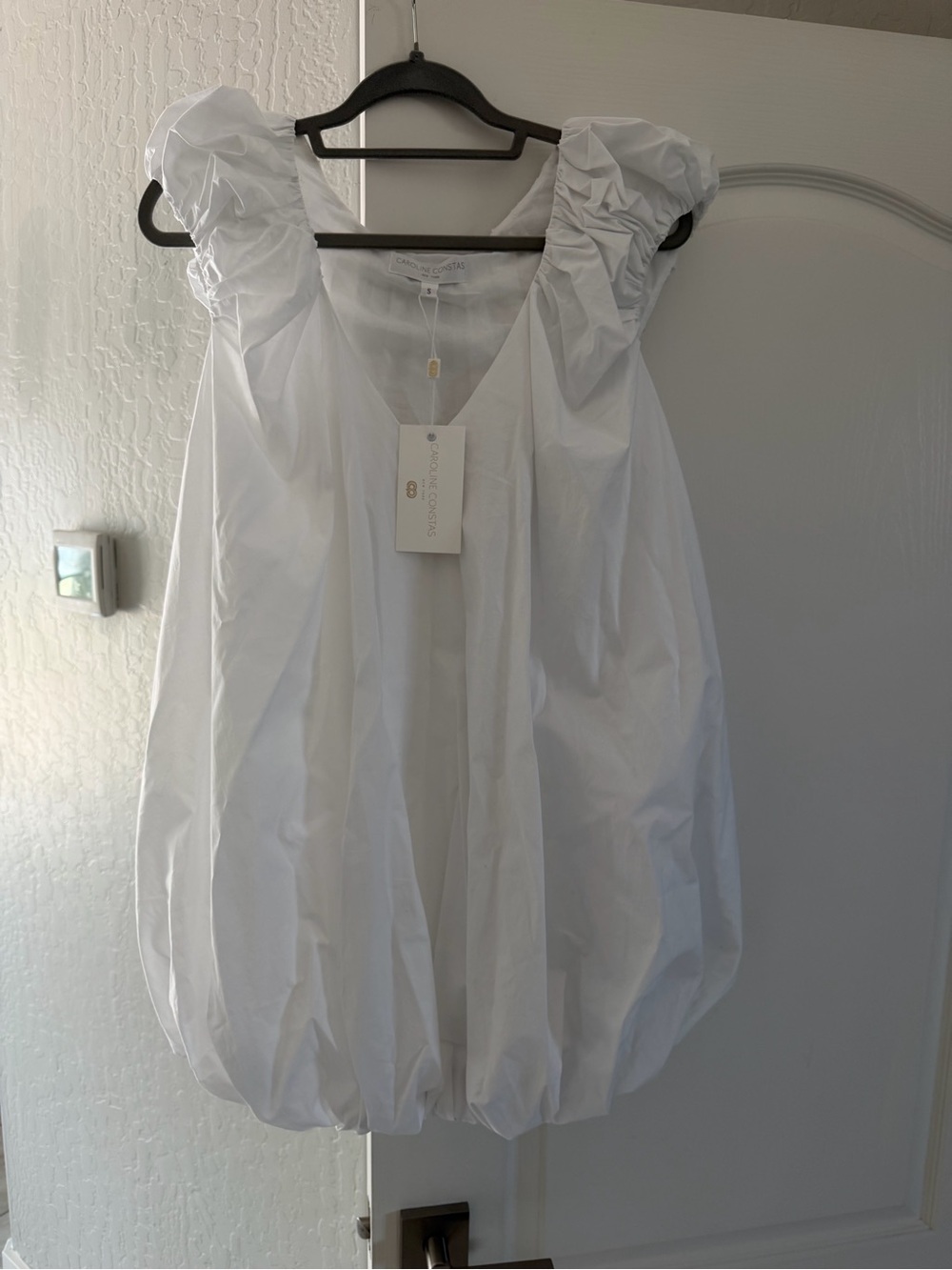 Caroline Constas White Puff-Sleeve Bubble Tunic